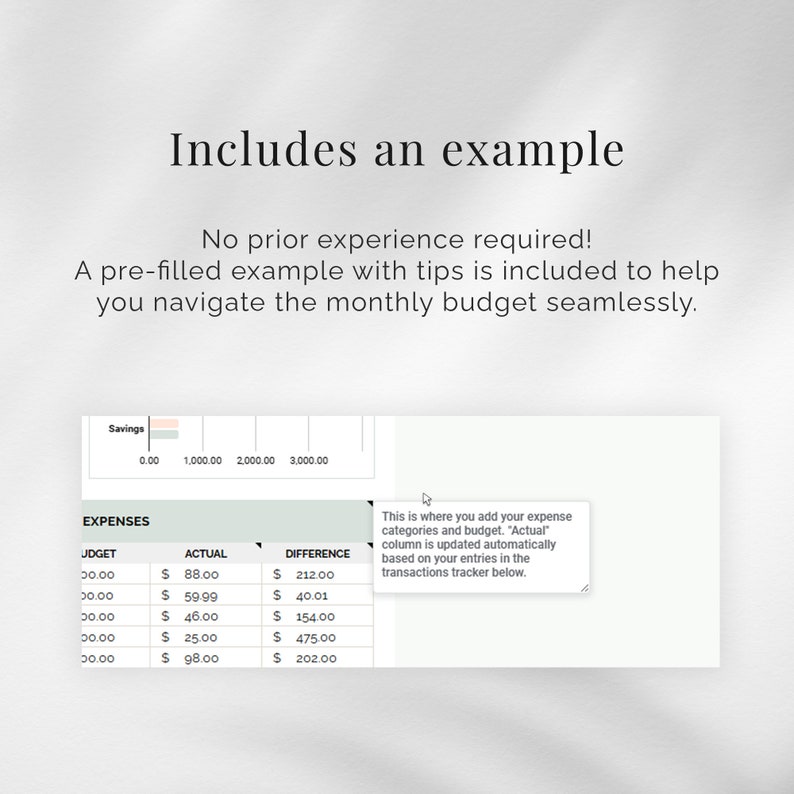 Monthly Budget Spreadsheet, Google Sheets Budget Planner, Simple Budget ...
