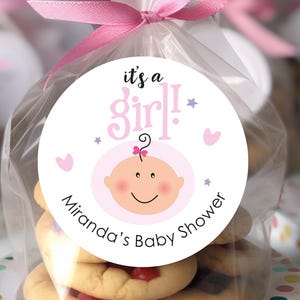 It&#39;s A Girl Baby Shower Stickers, Baby Girl Party Favor Stickers, Girl Baby Shower Favor Labels, Customized, 4 Sizes, Glossy, Printed