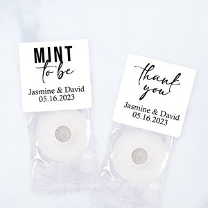 Mint to Be Wedding Stickers, Wedding Mint Favor Stickers, Custom Wedding Mint Labels, Personalized, Glossy Stickers, 21 sticker labels