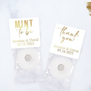 Real Foil Mint to Be Wedding Stickers, Wedding Mint Favor Stickers, Custom Wedding Mint Labels, Personalized, Glossy Stickers, 21 stickers