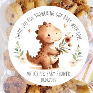 Dinosaur Baby Shower Stickers, Personalized Dinosaur Theme Baby Shower Stickers, Party Favor Labels, Customized , 4 Sizes, Printed Stickers