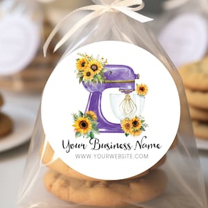 Personalized Stickers, Business Bakery Stickers, Bakery Business Stickers, Custom Baked Goods Label, Labels for Homemade Baked Goods, purple