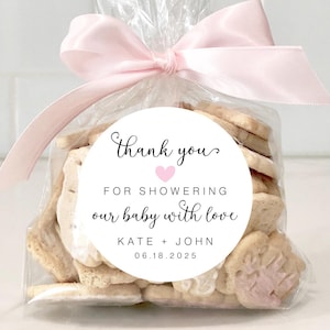 Baby Shower Thank You Stickers, Personalized Thank You Baby Shower Stickers, Customized Stickers, 4 sizes, Printed Circle Stickers, +Colors