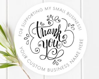 Personalized Thank You Stickers, Business Stickers, Small Business Stickers, Custom Thank You Label, Thank You Stickers, Thank You Labels