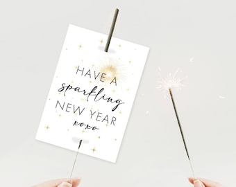 Sparkle New Years Sparkler Tag, Have a Sparkling New Year, Fireworks Sparkler Tag, New Years Eve Party Favor, Instant Download, Printable