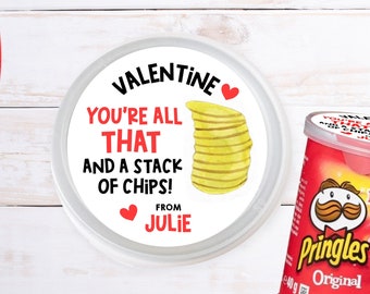 Valentine's Day Stickers, Chips Valentine Favor Stickers, Valentine Party Favor Labels, Customized , 4 Sizes, Printed Stickers, Chips