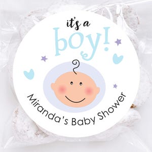 It&#39;s A Boy Baby Shower Stickers, Baby Boy Party Favor Stickers, Boy Baby Shower Favor Labels, Customized, 4 Sizes, Glossy, Printed