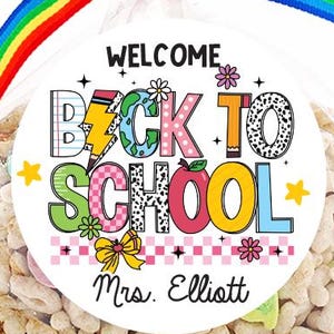 Personalized Retro Teacher Labels, Labels for Teachers, Welcome to Class Stickers, Stickers for Teachers, 4 Sizes, Back to School, Classroom