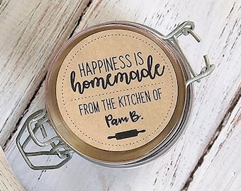 Personalized Canning Jar Stickers, Mason Jar Stickers, Personalized Food Gift Stickers, Custom Jar Label, From the Kitchen Of Stickers