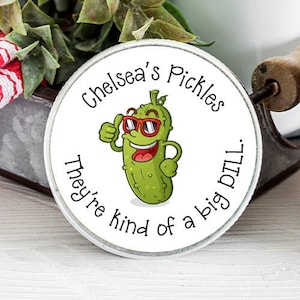 Stickers cornichons personnalisés, genre de gros cornichons à l&#39;aneth, autocollants pour conserves, étiquette de cornichons personnalisée, étiquettes pour cornichons faits maison, drôle