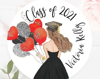 Adesivos personalizados, adesivos para festa de formatura, adesivos de anúncio de formatura, etiquetas de envelope de formatura, adesivos de formatura personalizados