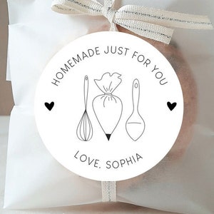 Personalized Bakery Stickers, Pastry Stickers, Personalized Food Gift Stickers, Custom Cookie Label, Homemade for You Stickers, Baked Goods