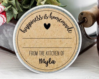 Personalized Canning Jar Stickers, Mason Jar Stickers, Personalized Food Gift Stickers, Custom Jar Label, From the Kitchen Of Stickers