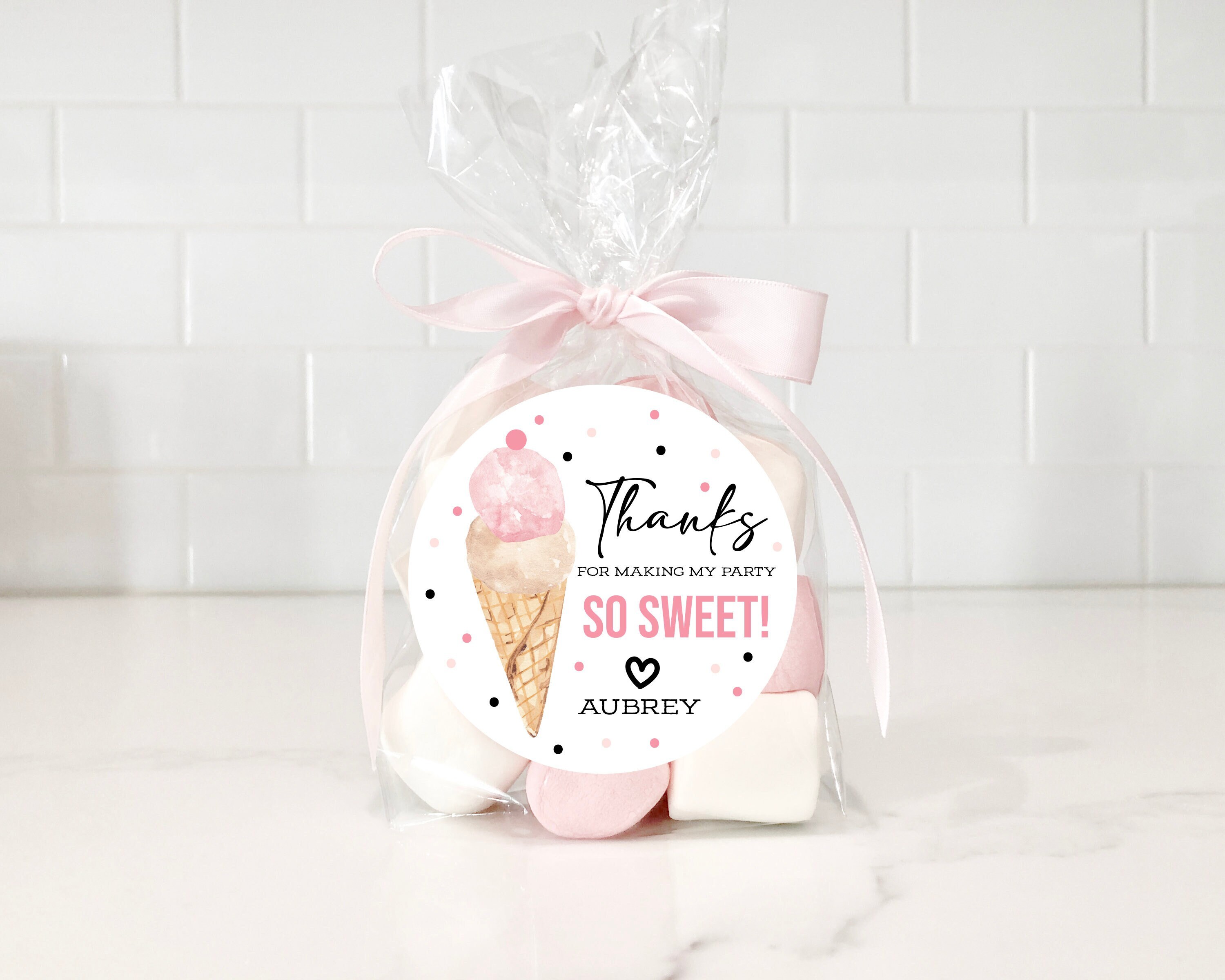 Personalized Ice Cream Birthday Stickers, Sweet Ice Cream Birthday Party Favor Stickers, Party Favor Labels, Customized, 4 Sizes, Ice Cream
