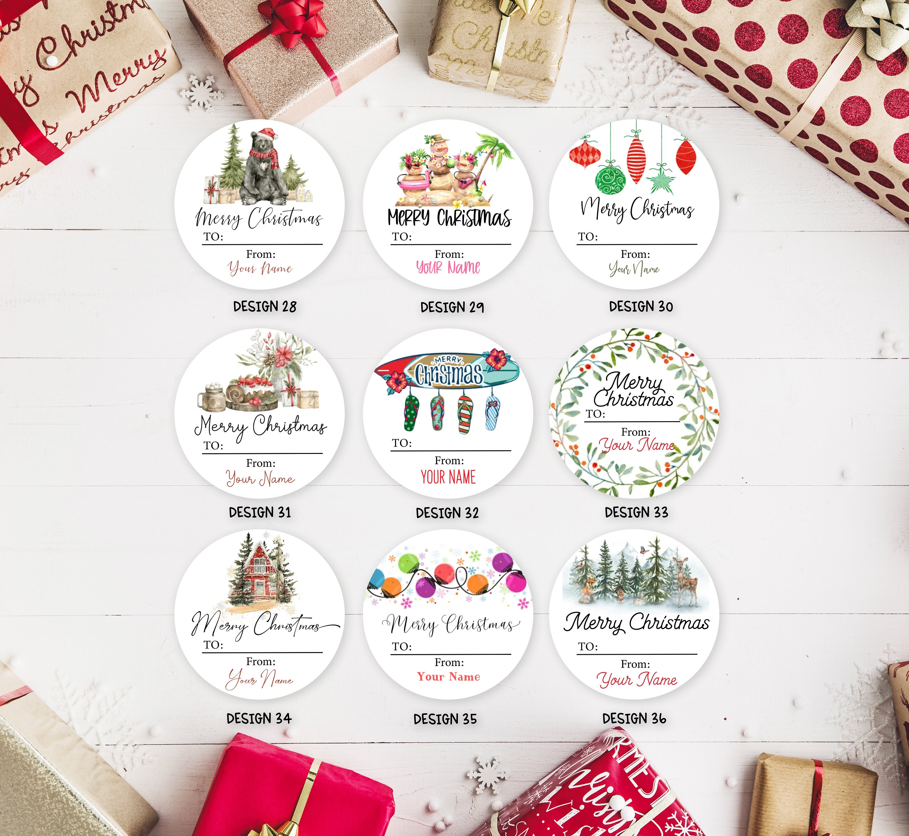 Custom Christmas Gift Stickers, Personalized Christmas Gift Label ...