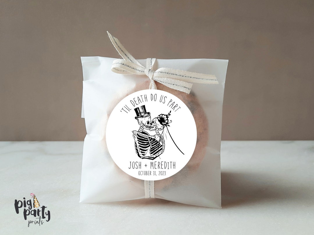 Personalized Til Death Do Us Part Wedding Stickers, Customized Halloween Wedding Stickers ...