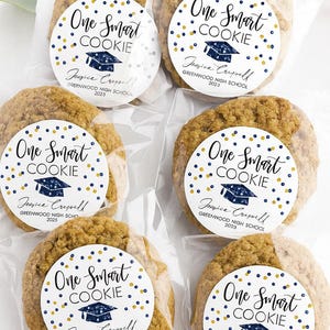 Personalized Stickers, Graduation Party Stickers, One Smart Cookie Graduation Stickers, Custom Graduation Stickers, Graduation Party Favor image 5
