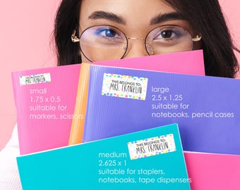 Questo appartiene agli adesivi per insegnanti, etichette per libri per insegnanti, etichette per materiali per insegnanti, regali per insegnanti, etichette personalizzate con nome, adesivi per la classe