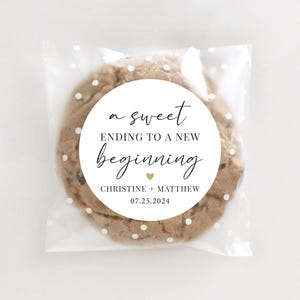 Wedding Favor Stickers, A Sweet Ending To A New Beginning Stickers, Custom Wedding Stickers, Customized Favor Sticker, 4 sizes, Printed