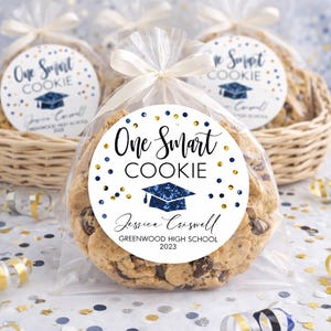 Personalized Stickers, Graduation Party Stickers, One Smart Cookie Graduation Stickers, Custom Graduation Stickers, Graduation Party Favor image 2