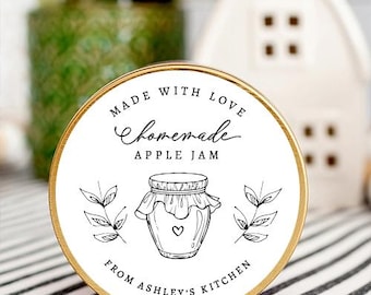 Personalized Canning Jar Stickers, Mason Jar Stickers, Personalized Food Gift Stickers, Custom Jar Label, From the Kitchen Of Stickers, Jam