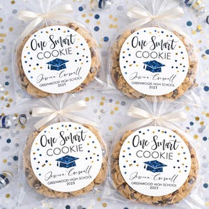 Personalized Stickers, Graduation Party Stickers, One Smart Cookie Graduation Stickers, Custom Graduation Stickers, Graduation Party Favor image 3