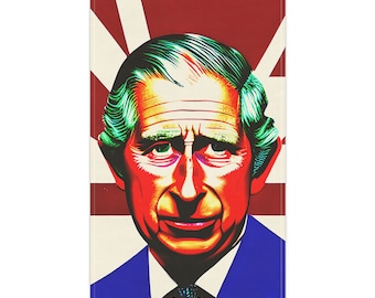 Printed in US King Charles III Pop Art Tea & Kitchen Towel Coronation Tea Towel Pop Art King Charles III gift for Coronation decor