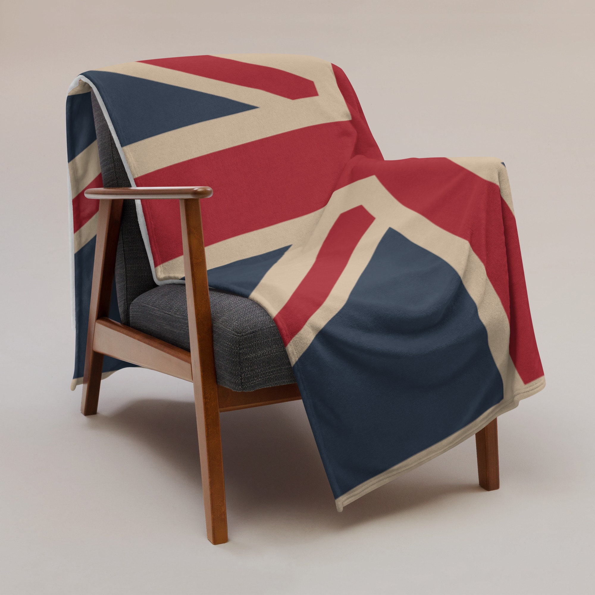 Vintage Look Union Jack Throw, Union Jack Blanket, British Flag, United