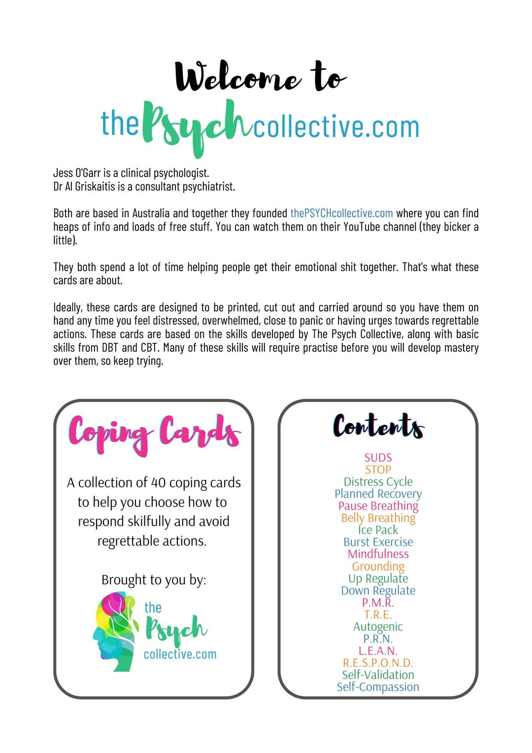 Coping Cards - Digital Download - Etsy