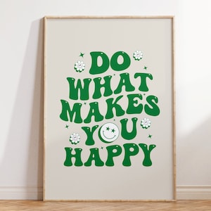 Retro Groovy Wandkunst, Inspirational Print, Digital Download, Wand Kunst Drucke, Grün Poster, Wand Dekoration, Motivations Druck, Trendy Poster