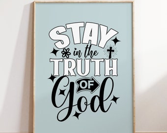 Retro Christian Wall Art, Christian Poster, God, Bible Verse, Scripture Art, Digital Download, Wall Decor, Printable Art, Gift for Christian