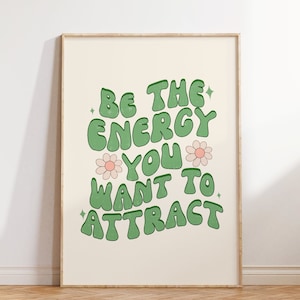 Retro Groovy Wall Print, Cute Quote Print, Digital Download print, Printable Art, Retro Green poster, Wall Decor, Motivational print