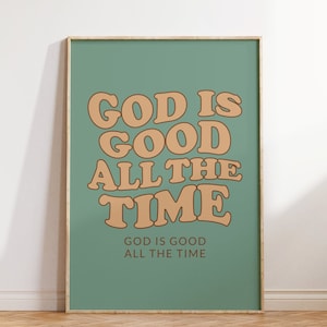 Retro Christian Wall Print God Quote Print Christian Poster Bible Verse Digital Download Wall Decor Large Printable Art Christian Gift