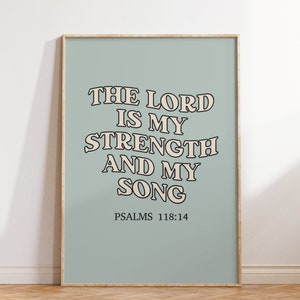 Retro Christian Wall Print Psalms Bible Verse Print Christian Poster Digital Download Wall Decor Large Printable Art Christian Gift Lord God