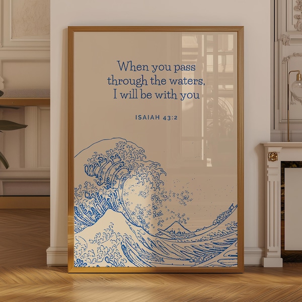 Retro Christian Wall Print, ISAIAH scripture, Christian Poster For Wall Decor, Bible Verse, Digital Download, Printable Art, Christian Gift