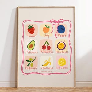 Frucht des Geistes Kunstdruck, Galater Bibel Vers Poster für Wohnheim Dekor, christliche Wandkunst, Schrift Kunst druckbare, Digitaldruck
