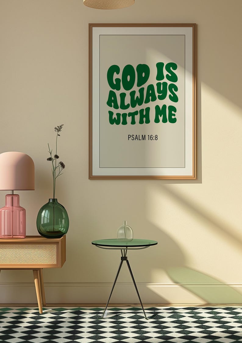 Retro Christian Wall Print, Psalm Scripture Art, Religious Print, Bible Verse, Digital Download, Wall Decor, Printable Art, Christian Gift image 8