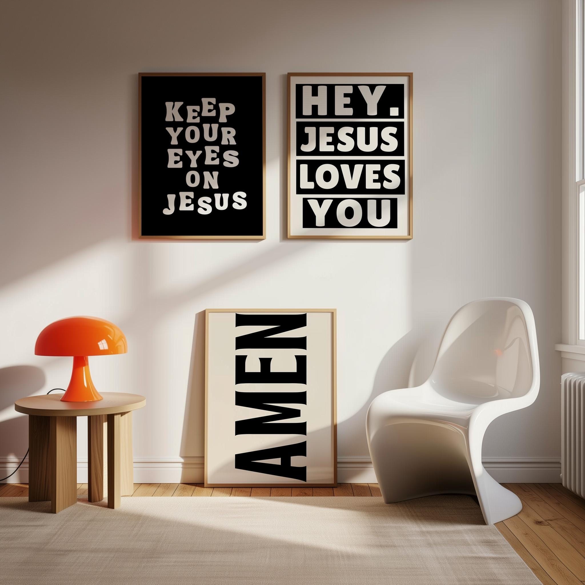 Christian Wall Art Bundle Black Set of 9, Bible Verse Prints, Faith ...