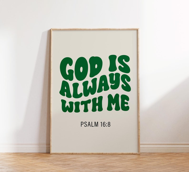 Retro Christian Wall Print, Psalm Scripture Art, Religious Print, Bible Verse, Digital Download, Wall Decor, Printable Art, Christian Gift