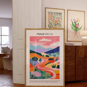 Psalm Bible Verse Poster, Christian Wall Art, Gift for Christian, Free Delivery, Retro Poster for Church, Christian Poster, Physical print