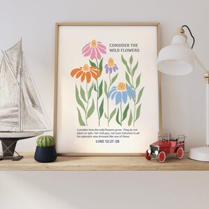Christian Wall Print, Wildflower Bible Verse, Luke Print, Scripture Art ...