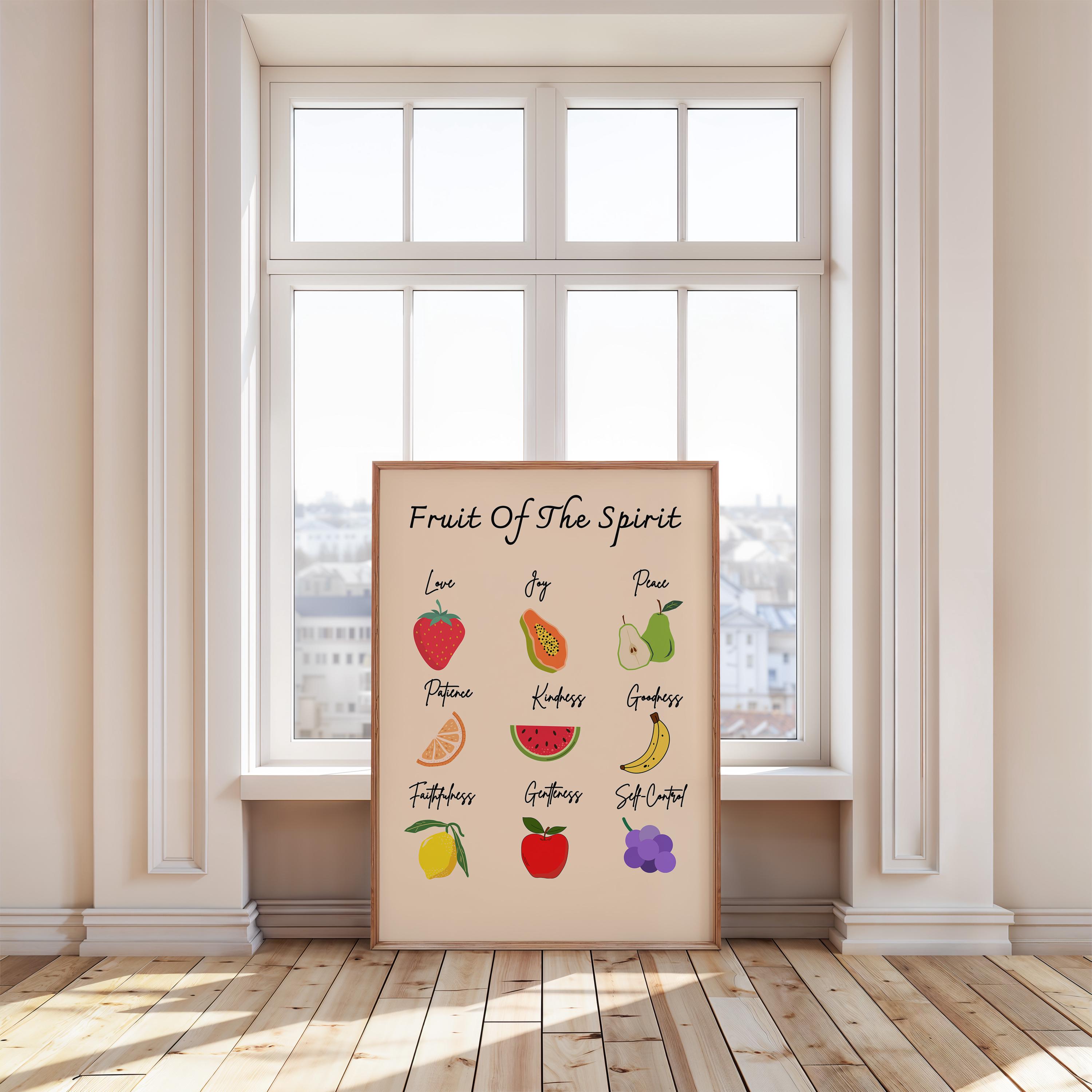 Fruit of the Spirit Art Print, Retro Christian Wall Art, Scripture Art ...