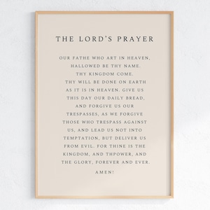 The Lord&#39;s Prayer Printable Wall Art, Christian Wall Art, Prayer Printable, Bible Verse Wall Art, Scripture Print, The Lord&#39;s Prayer Poster