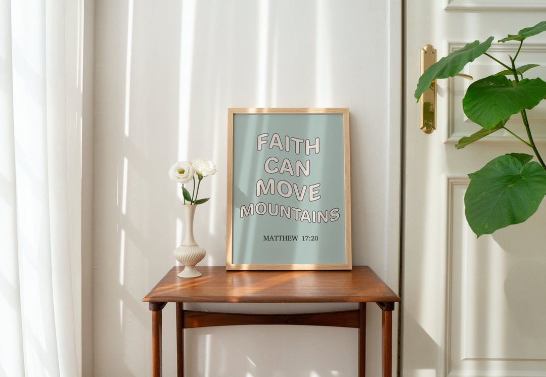 Retro Christian Wall Print Faith Print Christian Poster Bible Verse ...