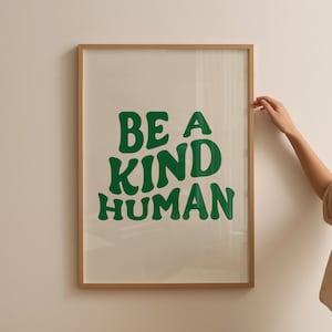 Retro Groovy Wall Art, Kind Print, Digital Download print, Printable art, Retro Green poster, Wall Decor, Inspirational print, Quote poster