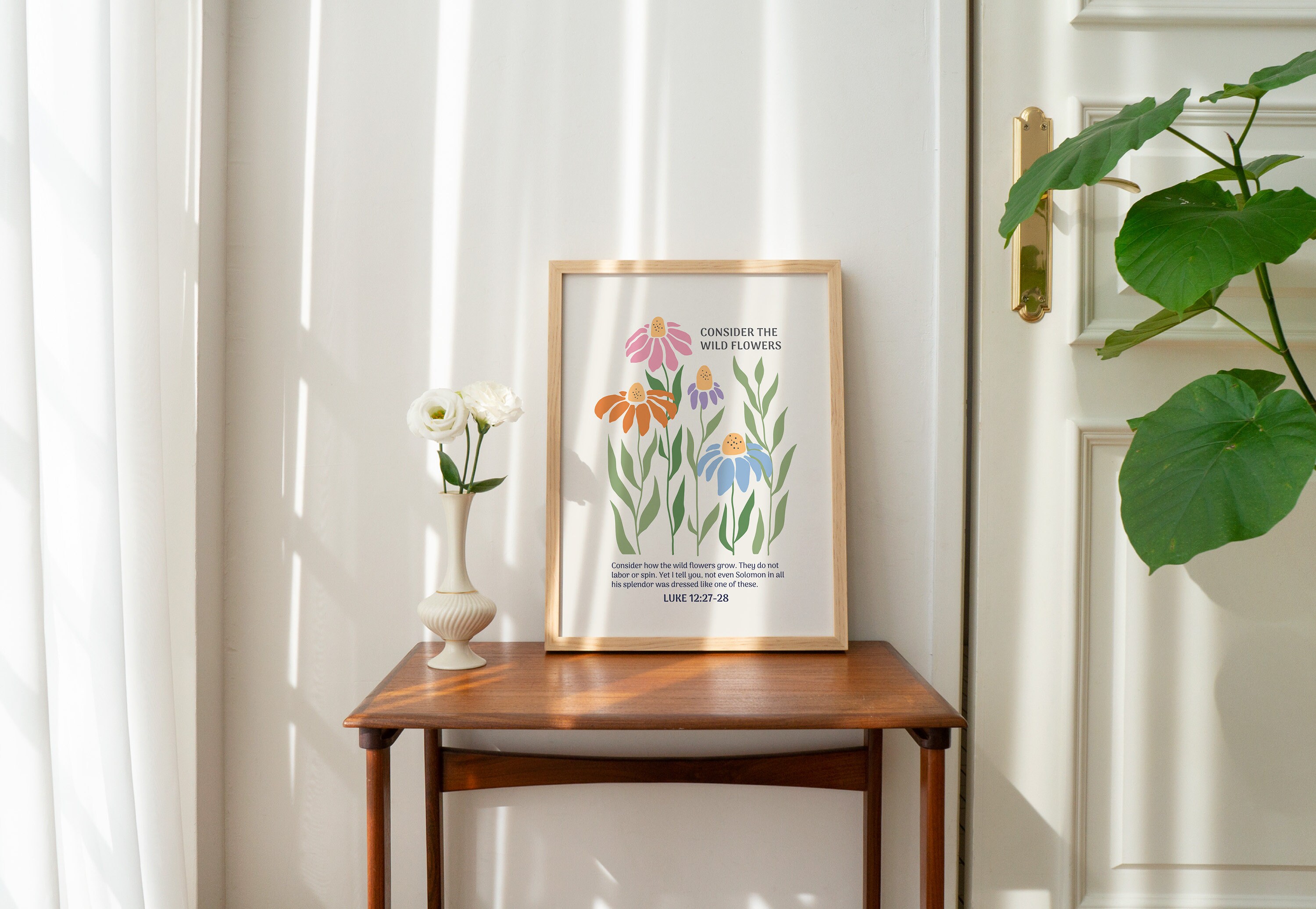 Christian Wall Print, Wildflower Bible Verse, Luke Print, Scripture Art ...