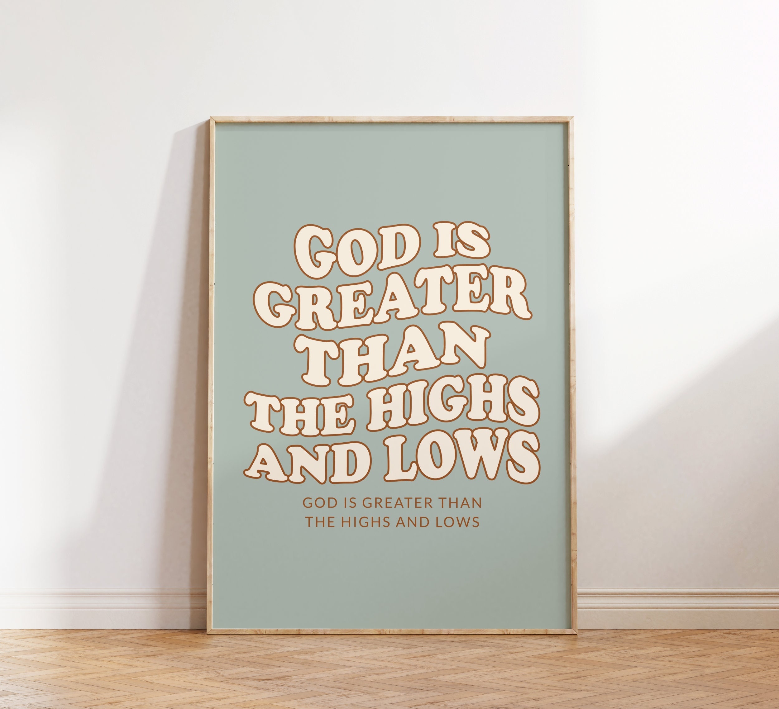 Retro Christian Wall Print Bible Verse God Jesus Faith Print Christian ...