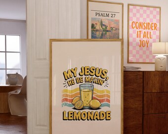 Retro Jesus Art Print: Christian Dorm Decor (Digital Print JPGs 6 Sizes)