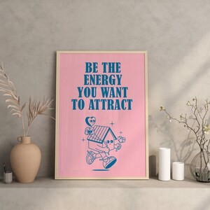 Retro Quote Wall Print, Pink Poster, Digital Download Print, Wall Decor ...