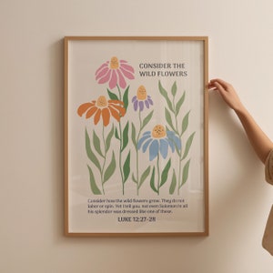 Christian Wall Print, Wildflower Bible Verse, Luke Print, Scripture Art ...